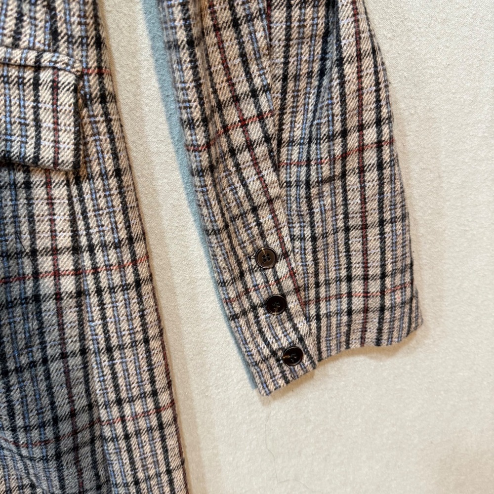 HYFVE Plaid Double Breasted Long Tailored Trench Dark Academia Fall Coat Women M - Picture 3 of 14